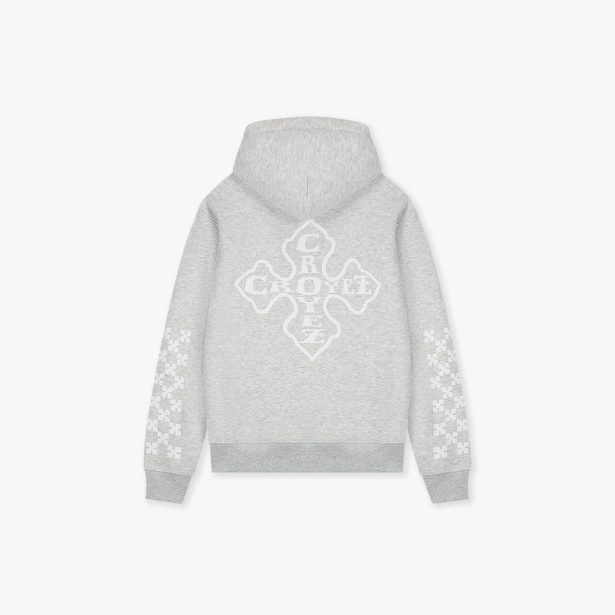Croyez Croyez Zip Hoodie Cross SS26 Grey Melange