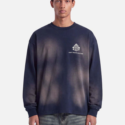 Don't Waste Culture Don't Waste Culture Longsleeve Fade FW26 Navy Blue