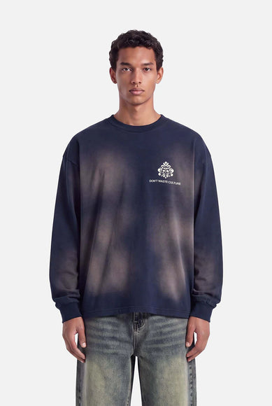 Don't Waste Culture Don't Waste Culture Longsleeve Fade FW26 Navy Blue