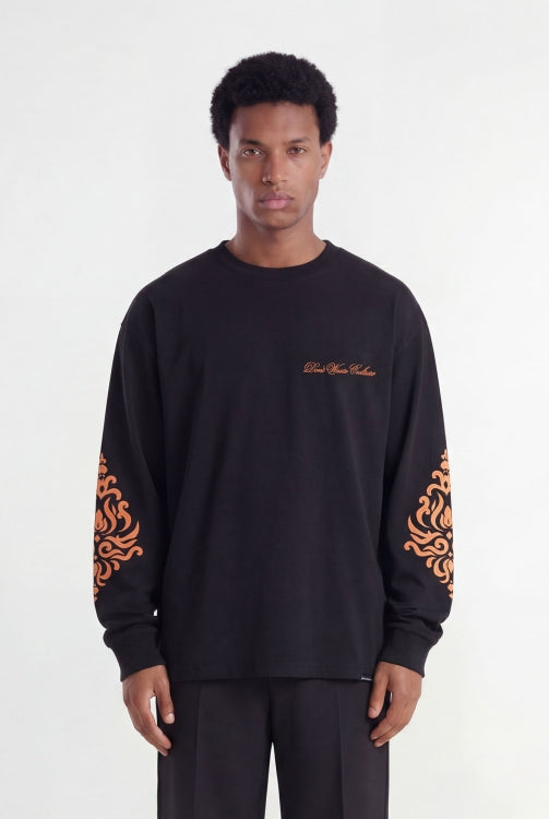 Don't Waste Culture Don't Waste Culture Longsleeve Roye SS26 Black/Orange