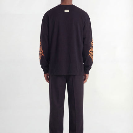 Don't Waste Culture Don't Waste Culture Longsleeve Roye SS26 Black/Orange