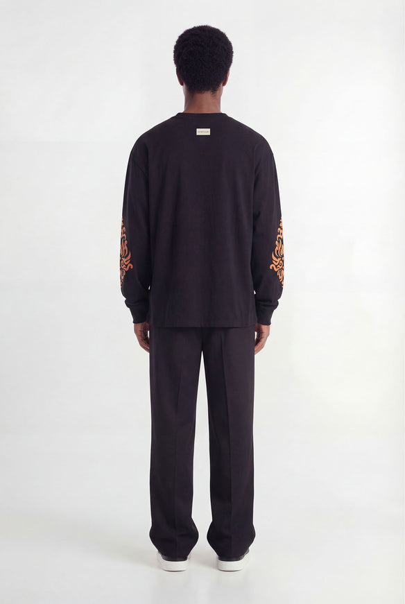 Don't Waste Culture Don't Waste Culture Longsleeve Roye SS26 Black/Orange