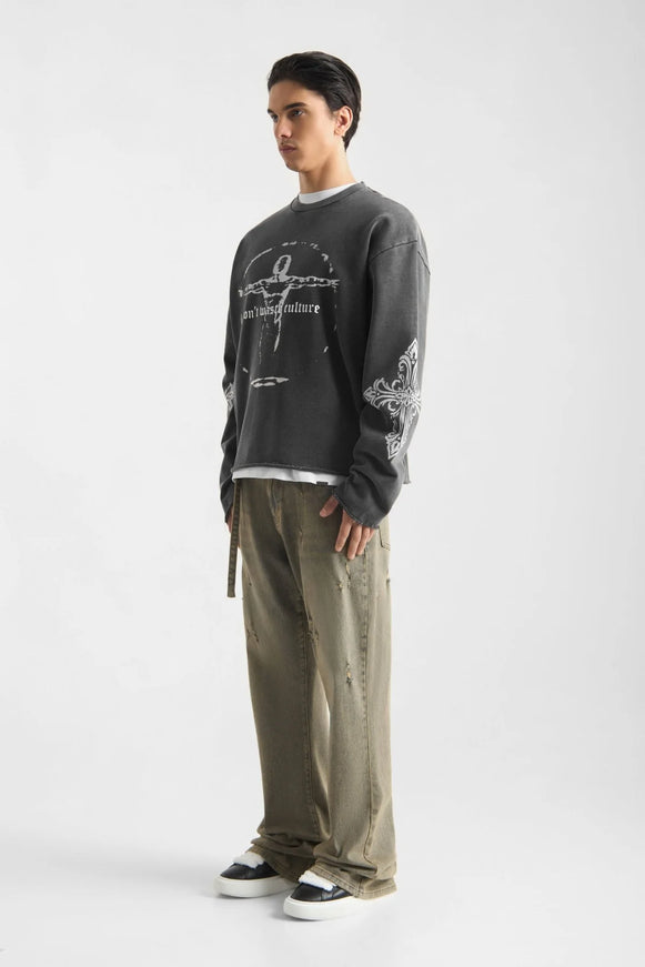 Don't Waste Culture Don't Waste Culture Longsleeve Xavira SS26 Washed Black