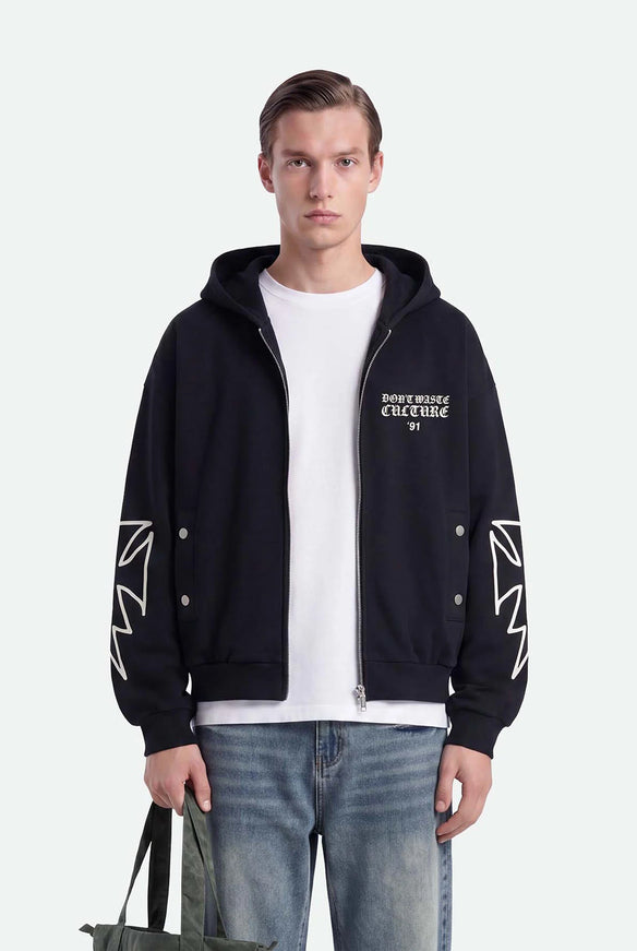 Don't Waste Culture Don't Waste Culture Zip Hoodie Velo FW26 Black