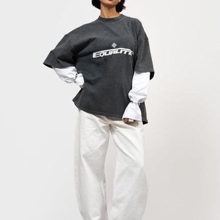 Equalite Equalite Double Layered Enzo SS26 Washed Grey/White