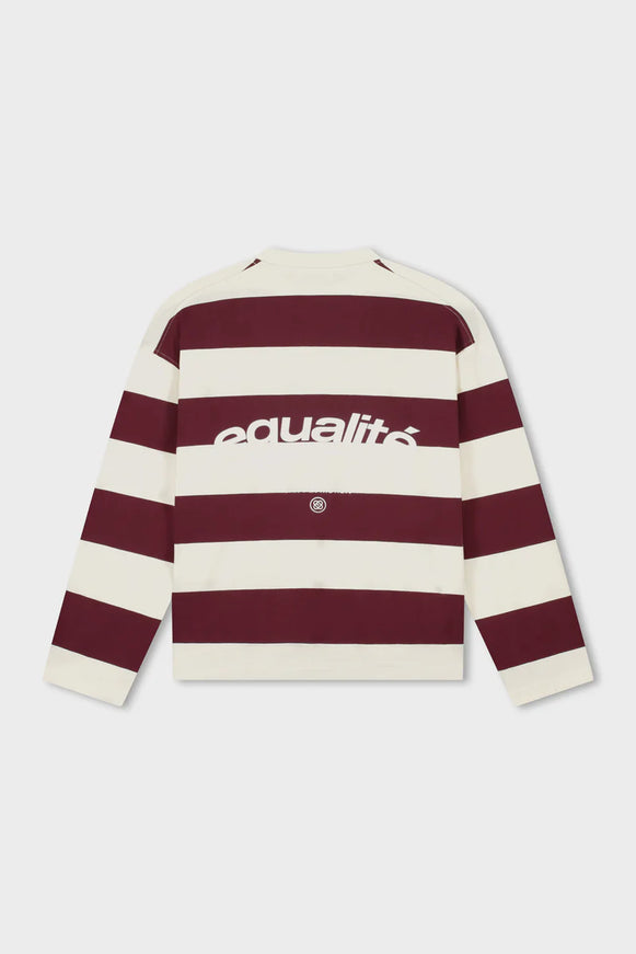 Equalite Equalite Longsleeve Axel Stripe SS26 Off-White/Burgundy