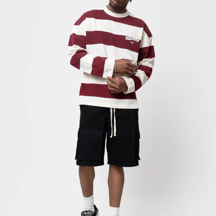 Equalite Equalite Longsleeve Axel Stripe SS26 Off-White/Burgundy