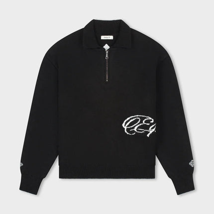 Equalite Equalite Quarter Zip Polo Fluffy Knit FW26 Black