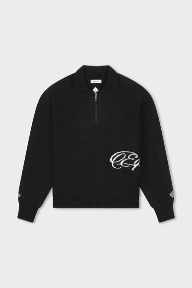 Equalite Equalite Quarter Zip Polo Fluffy Knit FW26 Black