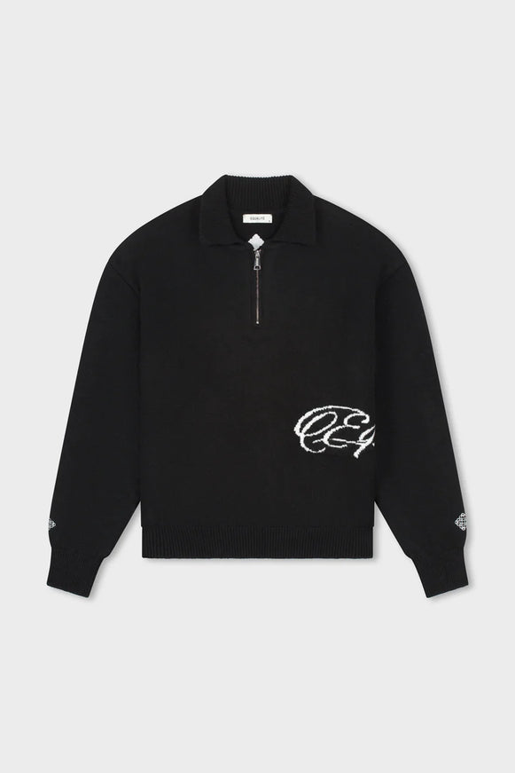 Equalite Equalite Quarter Zip Polo Fluffy Knit FW26 Black