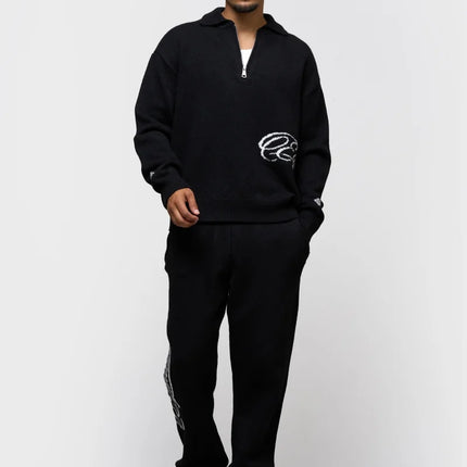Equalite Equalite Quarter Zip Polo Fluffy Knit FW26 Black