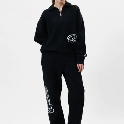 Equalite Equalite Quarter Zip Polo Fluffy Knit FW26 Black