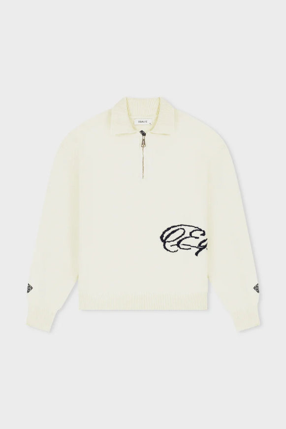 Equalite Equalite Quarter Zip Polo Fluffy Knit FW26 Off White