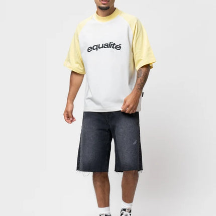 Equalite Equalite T-Shirt Boxy Celeste Raglan FW26 Off White/Soft Yellow