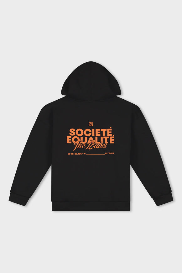 Equalite Equalite Zip Hoodie Societe SS26 Black Orange