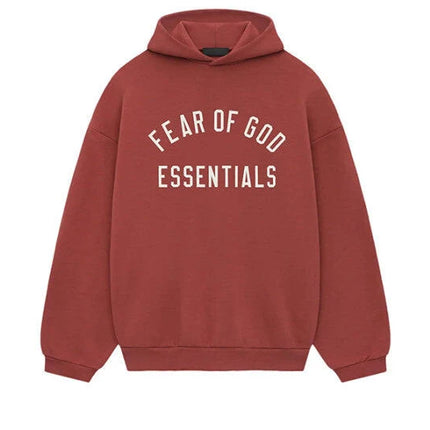 Essentials Fear Of God Essentials Fear Of God Hoodie Crimson Red