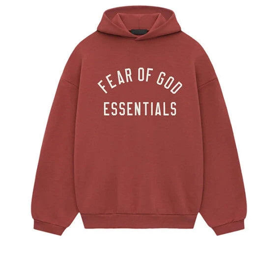 Essentials Fear Of God Essentials Fear Of God Hoodie Crimson Red