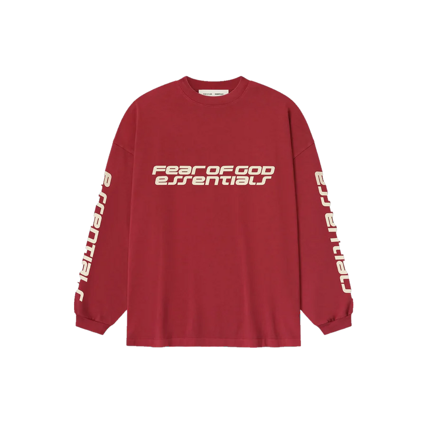 Essentials Fear Of God Essentials Fear Of God Longsleeve 90's SS26 Crimson