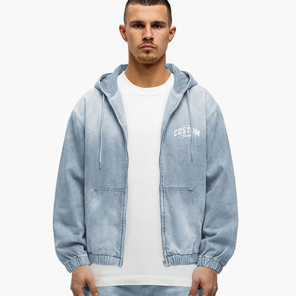 Jorcustom Jorcustom Denim Hooded Jacket Custom Society SS26 Light Blue