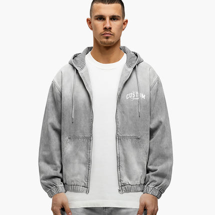 Jorcustom Jorcustom Denim Hooded Jacket Custom Society SS26 Light Grey