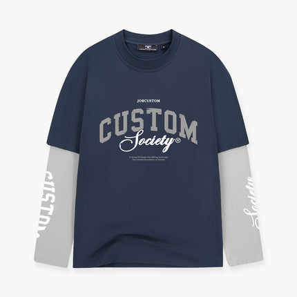 Jorcustom Jorcustom Double Layered Custom Society SS26 Midnight Bue/Light Grey