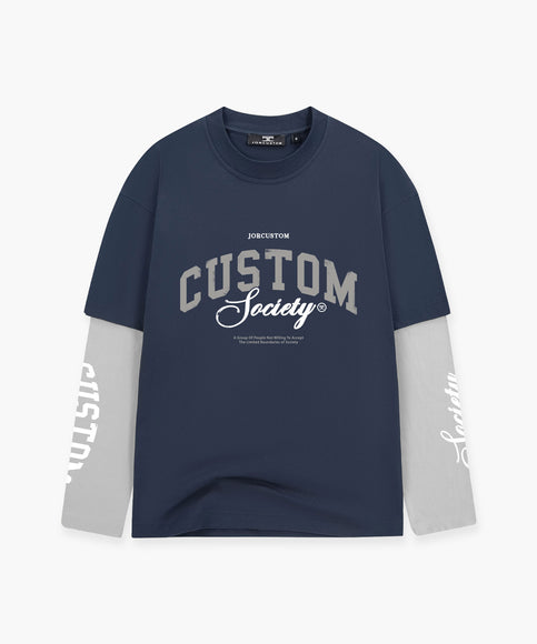 Jorcustom Jorcustom Double Layered Custom Society SS26 Midnight Bue/Light Grey