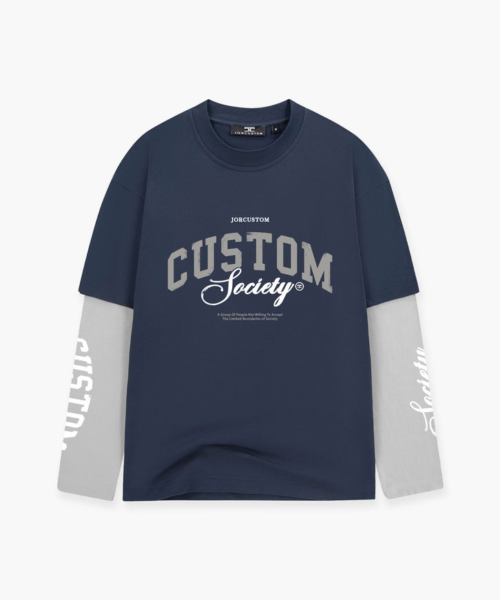 Jorcustom Jorcustom Double Layered Custom Society SS26 Midnight Bue/Light Grey