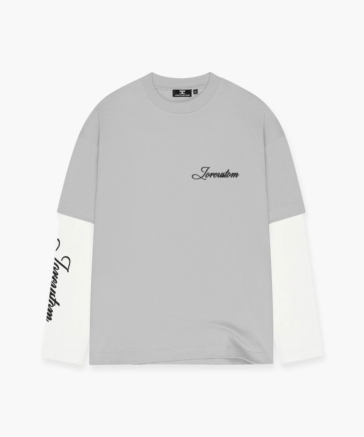 Jorcustom Jorcustom Double Layered Stitched SS26 Light Grey/White