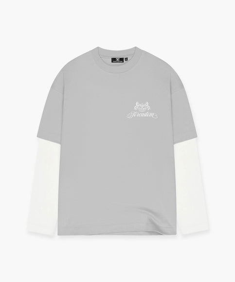 Jorcustom Jorcustom Longsleeve Double Layered Handscript 2.0 FW26 White/Light Grey