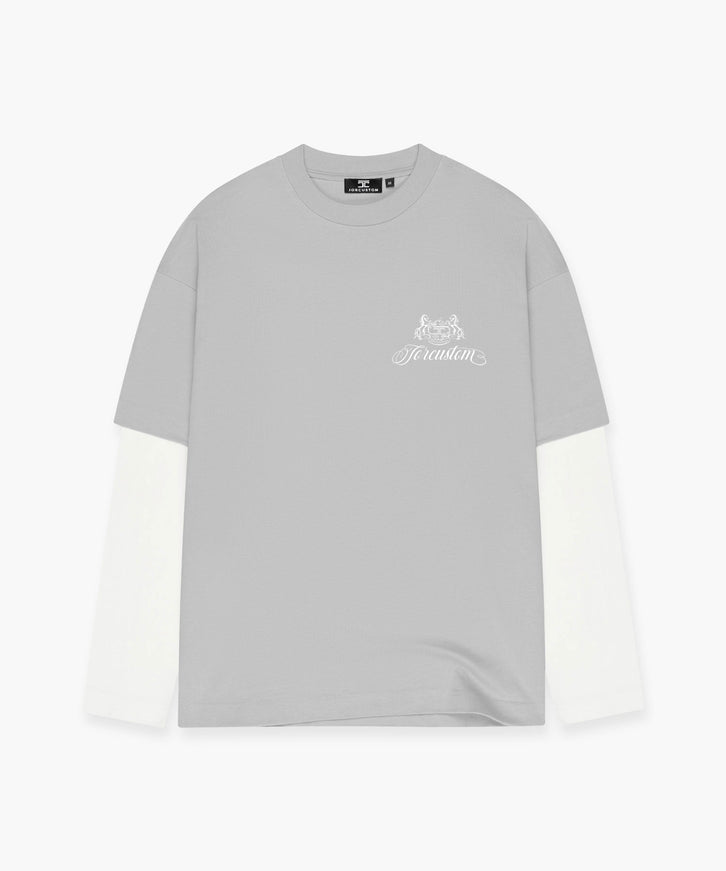 Jorcustom Jorcustom Longsleeve Double Layered Handscript 2.0 FW26 White/Light Grey