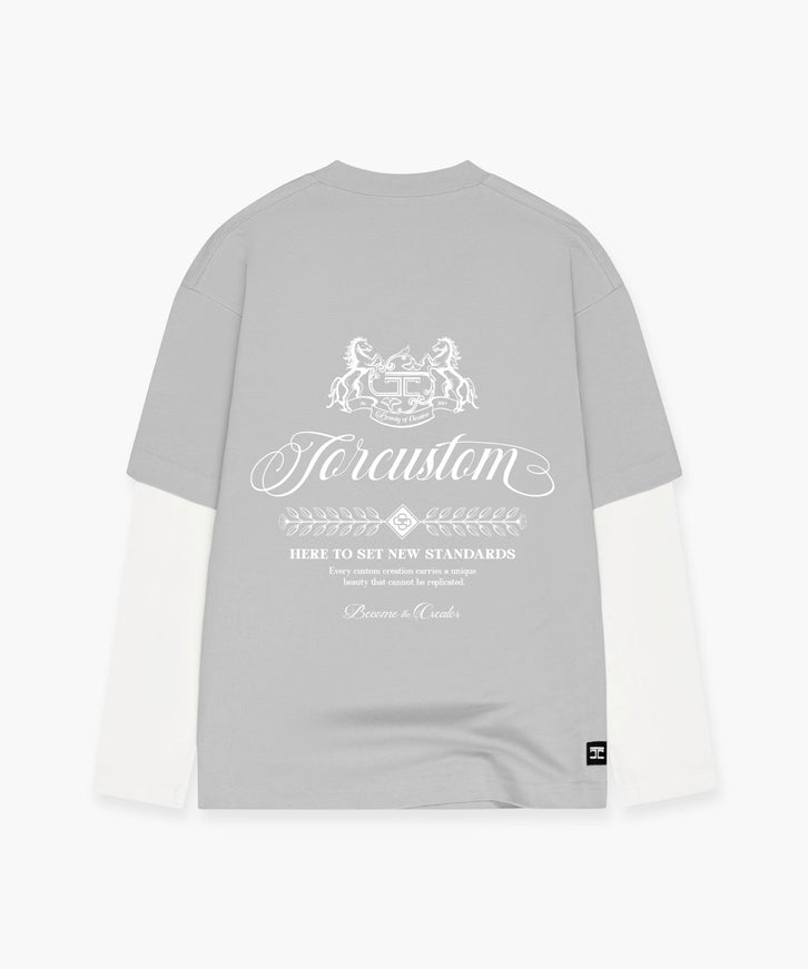 Jorcustom Jorcustom Longsleeve Double Layered Handscript 2.0 FW26 White/Light Grey
