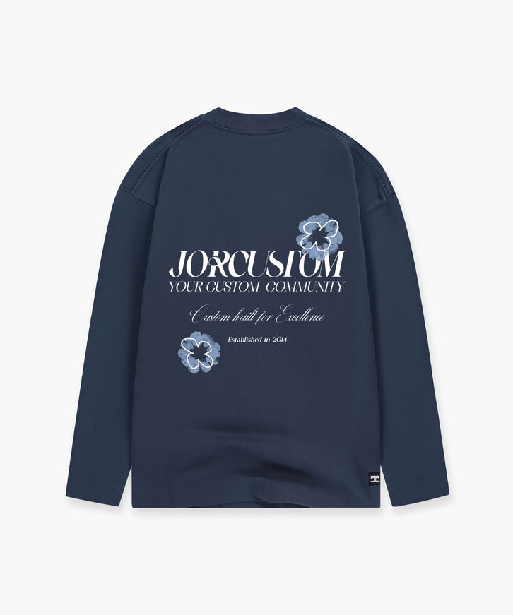 Jorcustom Jorcustom Longsleeve Flowers SS26 Midnight Blue