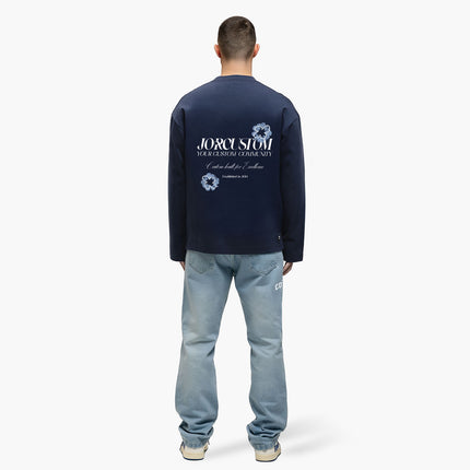 Jorcustom Jorcustom Longsleeve Flowers SS26 Midnight Blue
