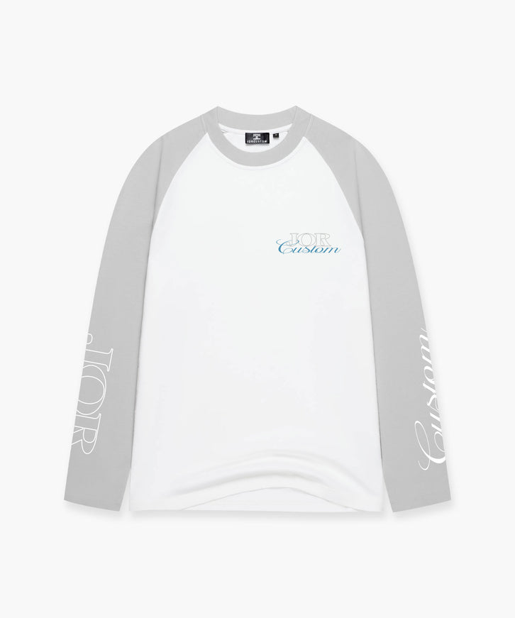 Jorcustom Jorcustom Longsleeve Raglan FW26 White/Light Grey