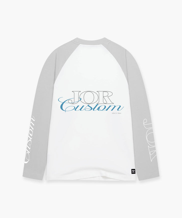 Jorcustom Jorcustom Longsleeve Raglan FW26 White/Light Grey