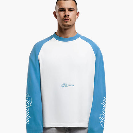 Jorcustom Jorcustom Longsleeve Raglan Sleeve Handscript 2.0 FW26 White/Bounty Blue
