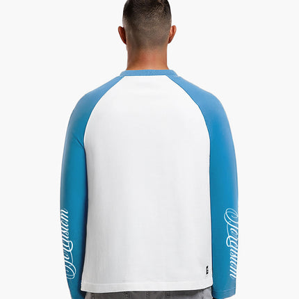 Jorcustom Jorcustom Longsleeve Raglan Sleeve Handscript 2.0 FW26 White/Bounty Blue