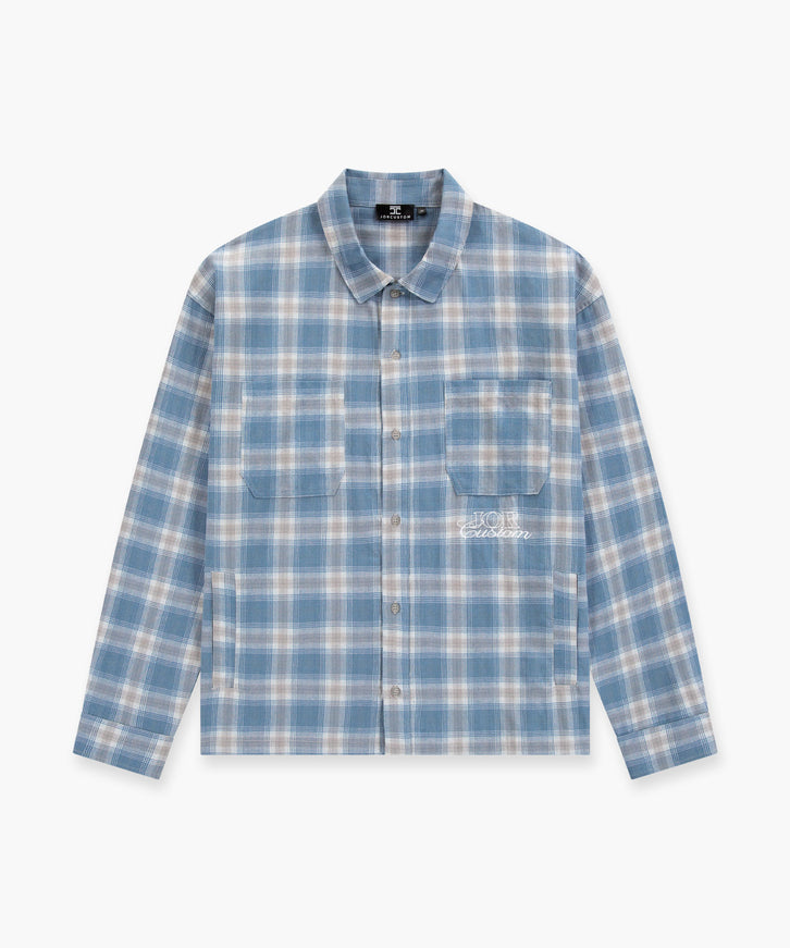 Jorcustom Jorcustom Overshirt Flannel FW26 Bounty Blue