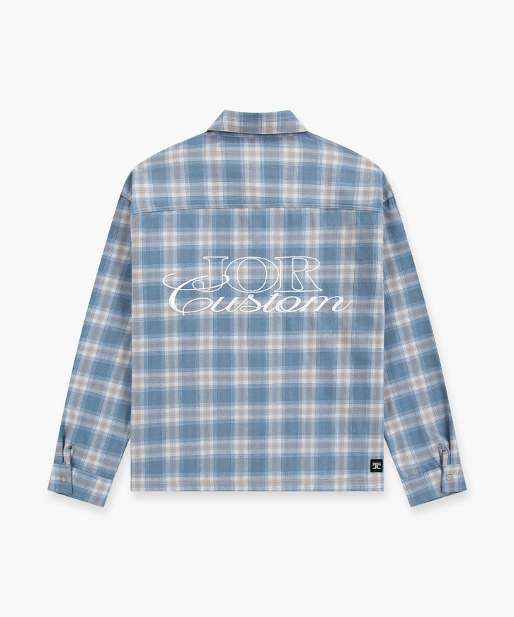 Jorcustom Jorcustom Overshirt Flannel FW26 Bounty Blue