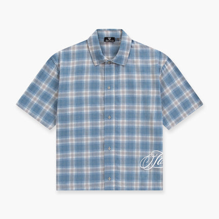 Jorcustom Jorcustom Overshirt Flannel Short Sleeve Handscript 2.0 FW26 Bounty Blue