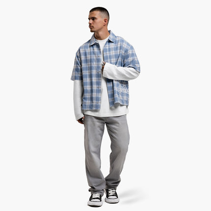 Jorcustom Jorcustom Overshirt Flannel Short Sleeve Handscript 2.0 FW26 Bounty Blue