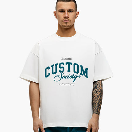 Jorcustom Jorcustom T-Shirt Loose Fit Custom Society SS26 White/Teal