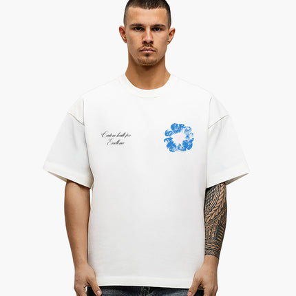 Jorcustom Jorcustom T-Shirt Loose Fit Flowers SS26 White