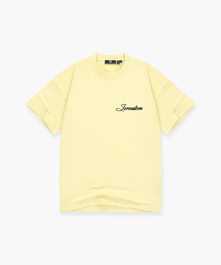 Jorcustom Jorcustom T-Shirt Loose Fit Stitched SS26 Vintage Yellow