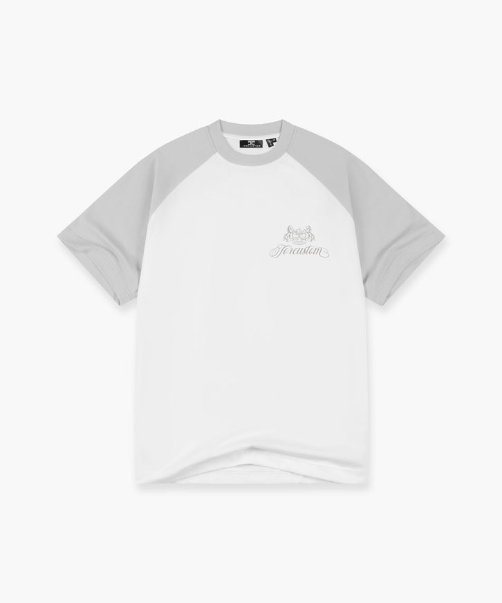 Jorcustom Jorcustom T-Shirt Raglan Handscript 2.0 FW26 White/Light Grey