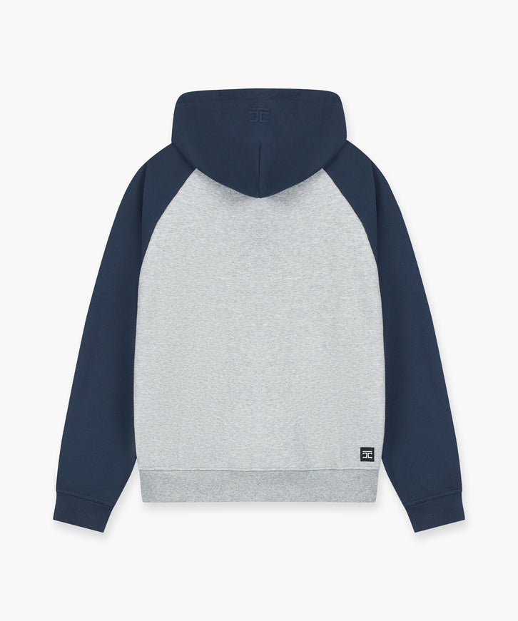 Jorcustom Jorcustom Zipped Hoodie Fleece Raglan Engineered FW26 Midnight Blue/Grey