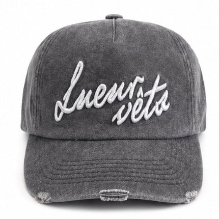 Lueur Lueur Cap Distressed Vets FW26 Washed Black