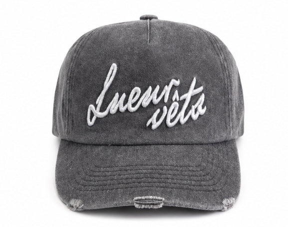 Lueur Lueur Cap Distressed Vets FW26 Washed Black