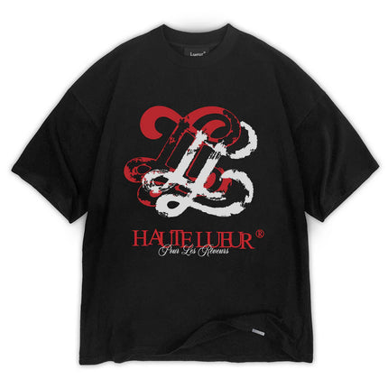 Lueur Lueur T-Shirt Distressed Monogram FW25 Black/Red