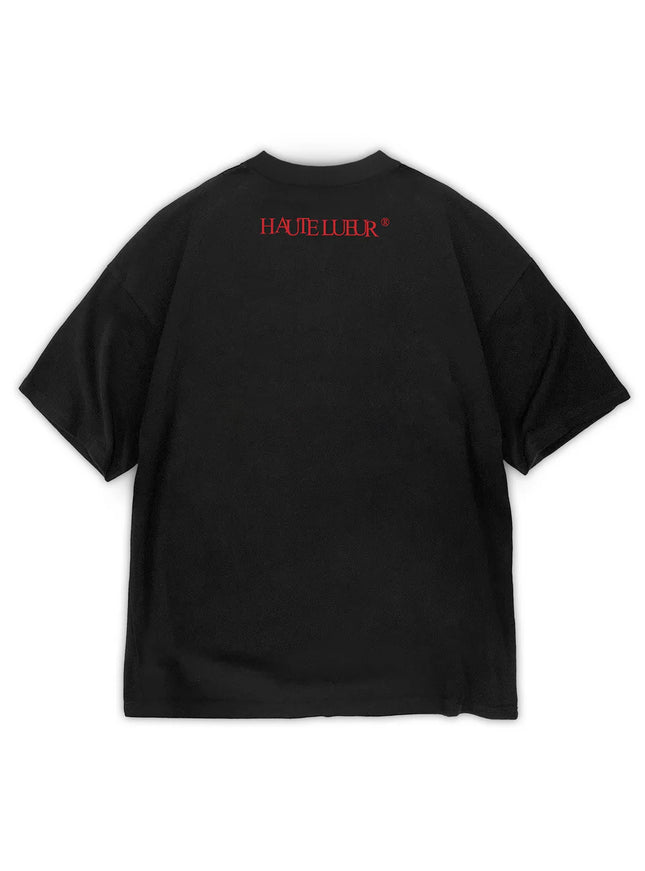 Lueur Lueur T-Shirt Distressed Monogram FW25 Black/Red